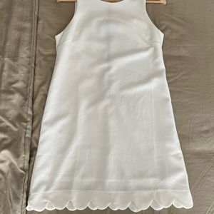 Monteau White Scalloped Shift Dress